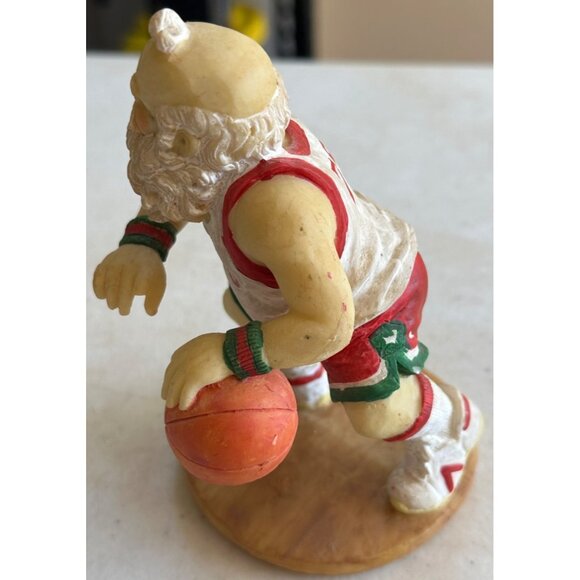 Santa Claus Playing Basketball Sports Holiday Ceramic Figurine 5" Tall (READ) - Picture 5 of 13